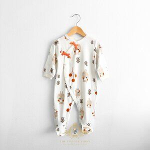 NWT Cute Baby Sleep N' Play Pajamas Romper Footed One-Piece Woodland Bear 0-3M